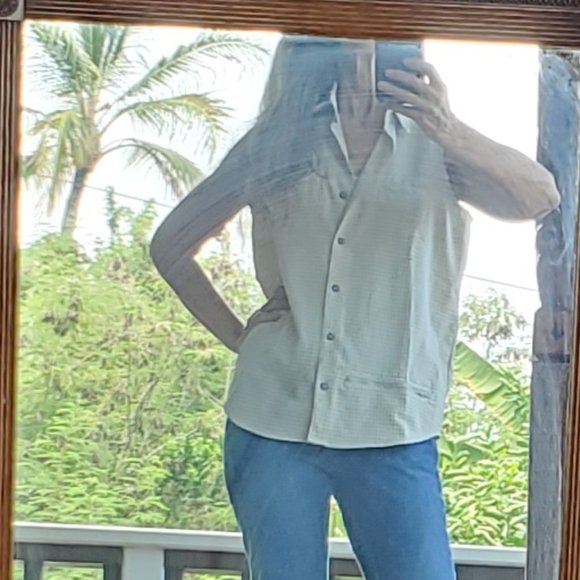 Sleeveless Casual Button Down Shirt by SPORTIF USA - Picture 13 of 14